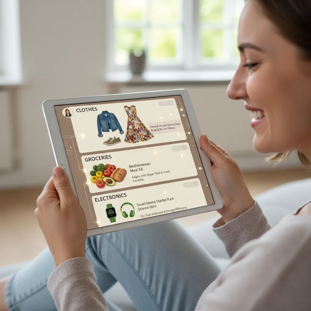AI-powered personalized shopping experience on a tablet
