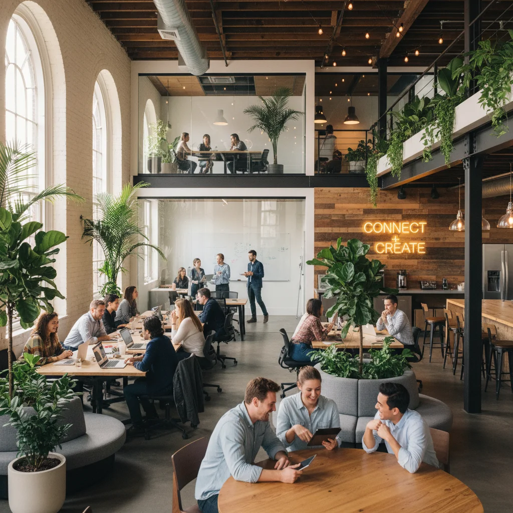 Co-working space fostering community and productivity in remote work era