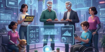 Diverse users engaging with accessible digital platforms in 2026