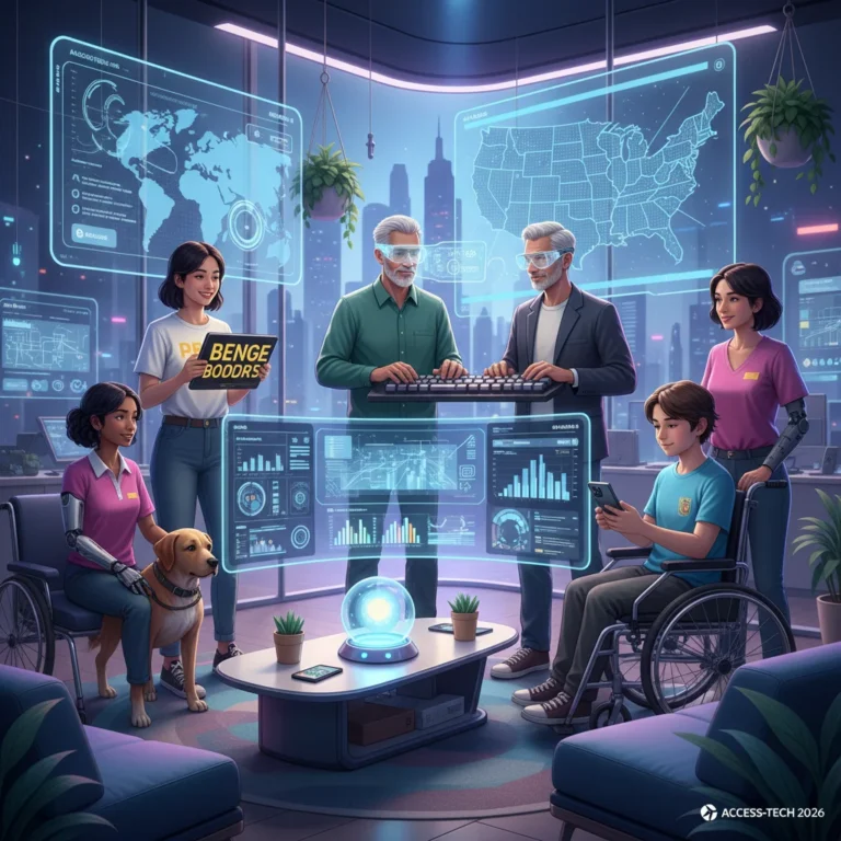 Diverse users engaging with accessible digital platforms in 2026