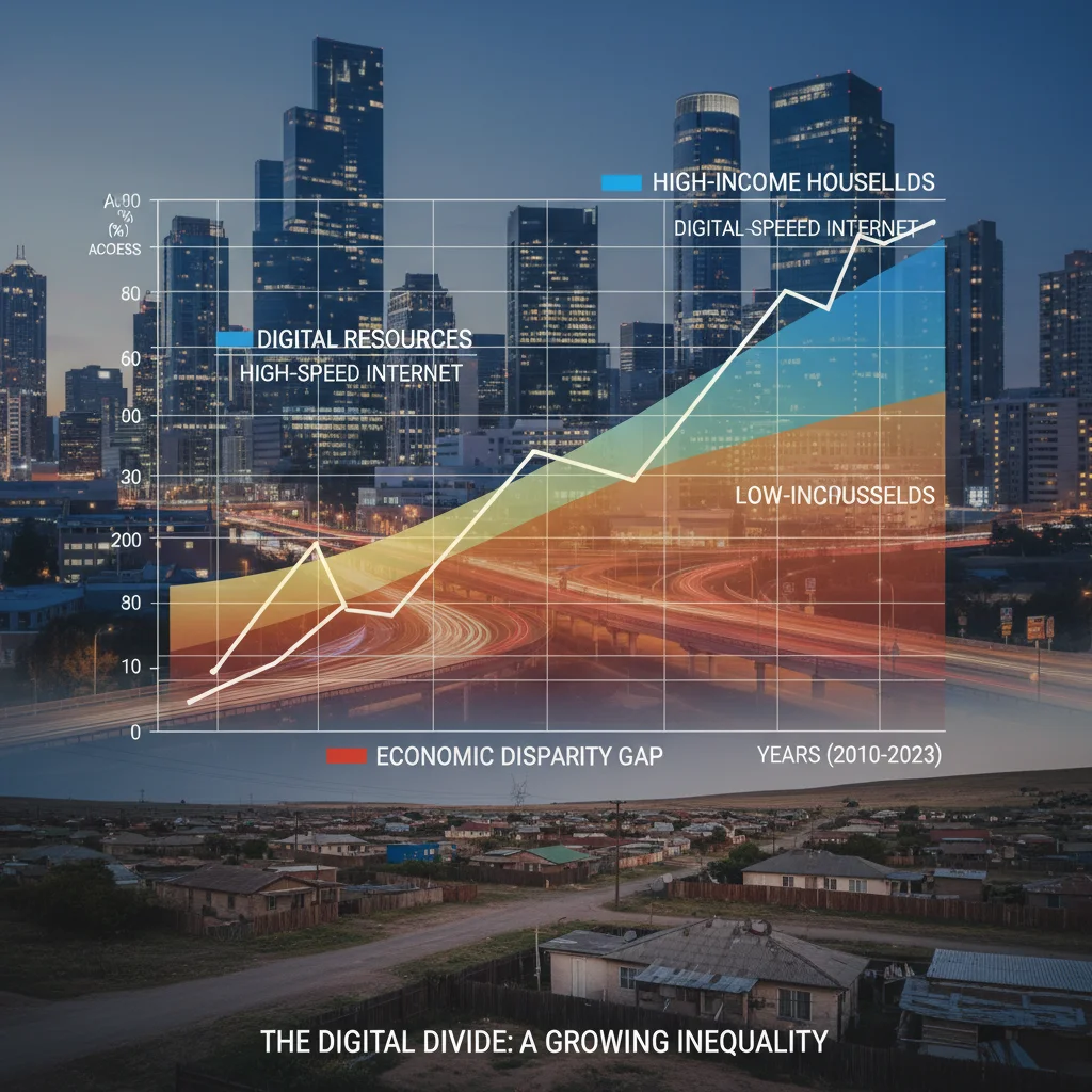 Graph illustrating economic disparity in digital resource access