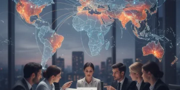 Data Localization Compliance: US Business Guide for 2026 Global data localization map with business professionals discussing compliance.