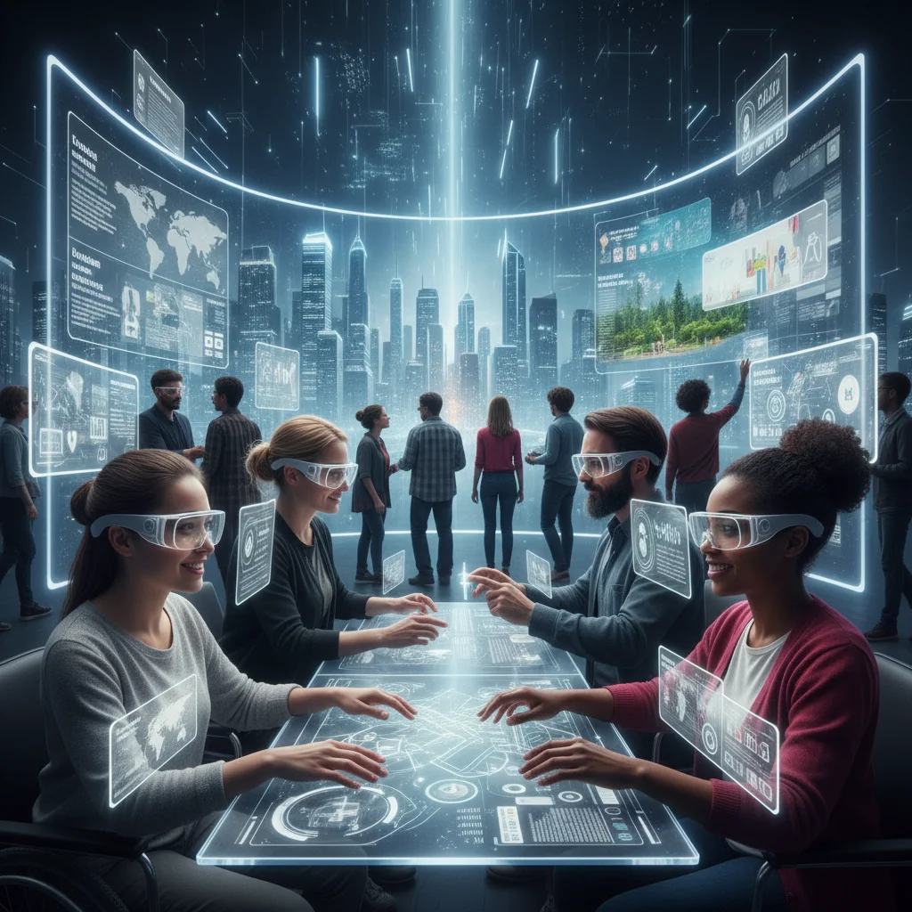 Diverse individuals engaging with hyper-personalized digital experiences