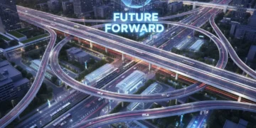 2026 U.S. Infrastructure Bill: State Projects & Economic Impact Modern highway interchange at dusk symbolizing advanced infrastructure investment