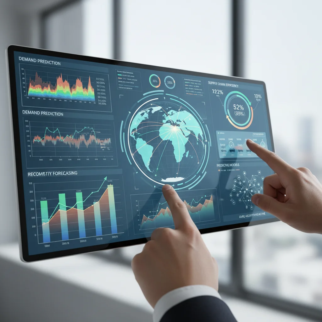 Predictive analytics dashboard showing inventory forecasting and demand prediction