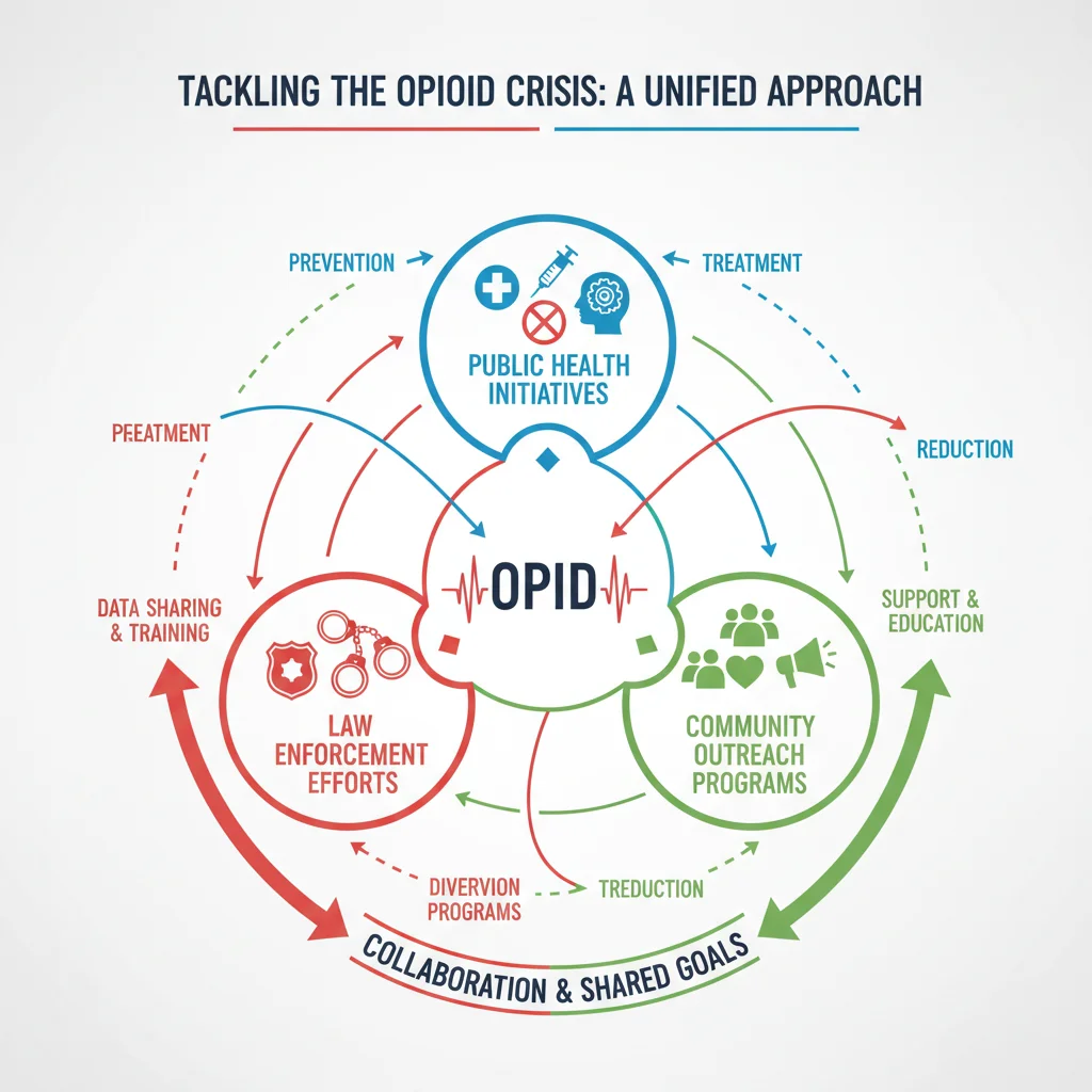 Infographic showing collaborative public health and community efforts