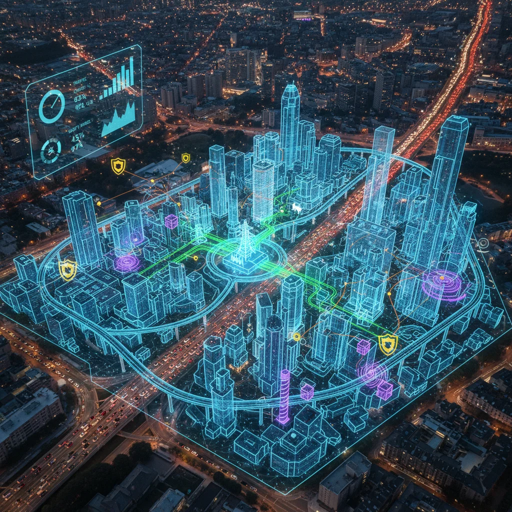 Smart city digital twin managing urban infrastructure and services