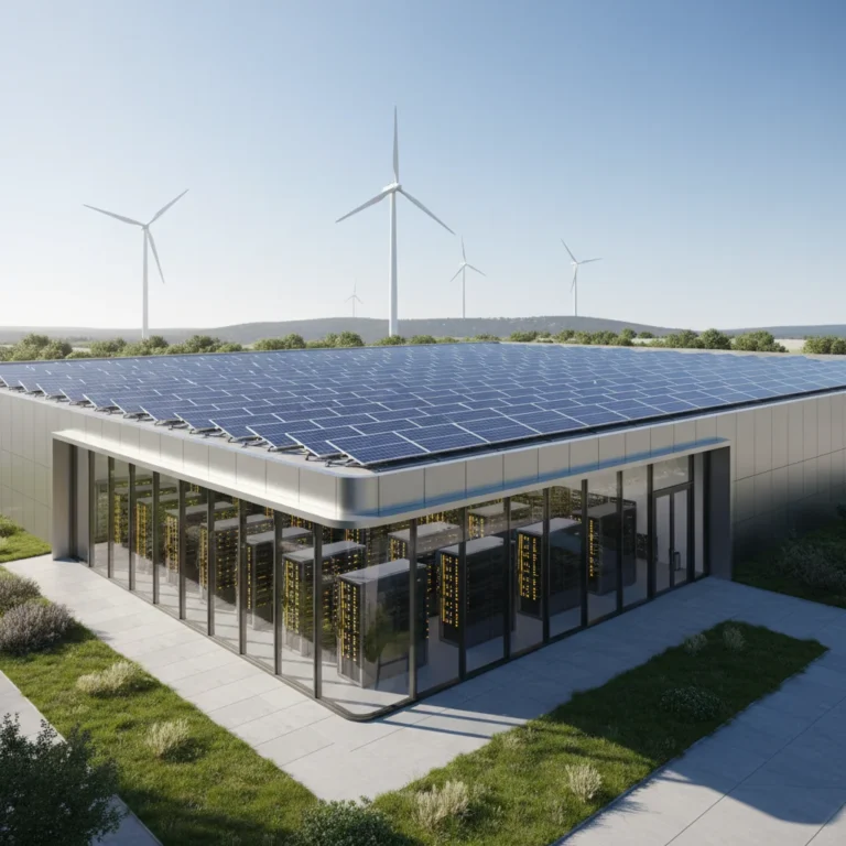 Sustainable data center powered by solar and wind energy