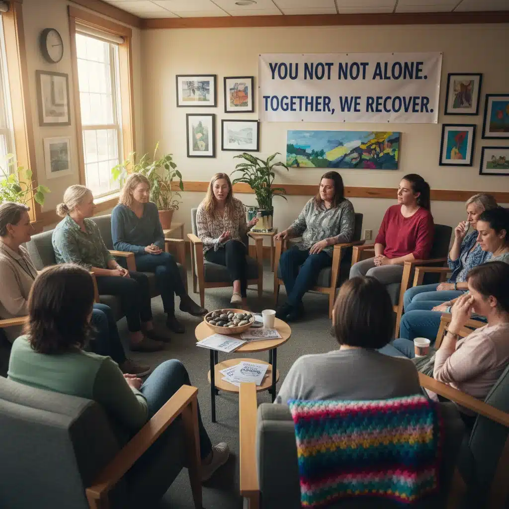 Community support group for addiction recovery