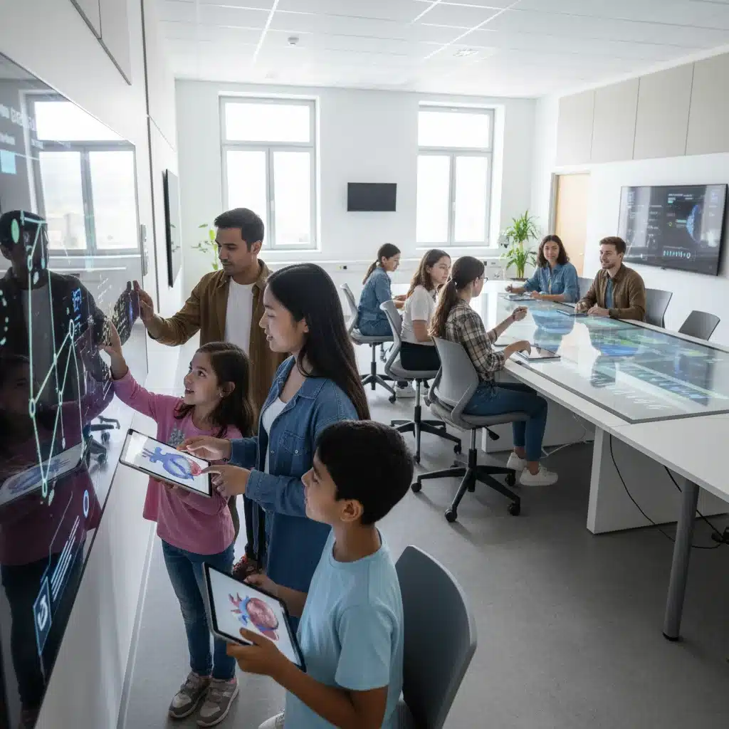 Diverse students utilizing technology in a modern classroom, representing equitable education.