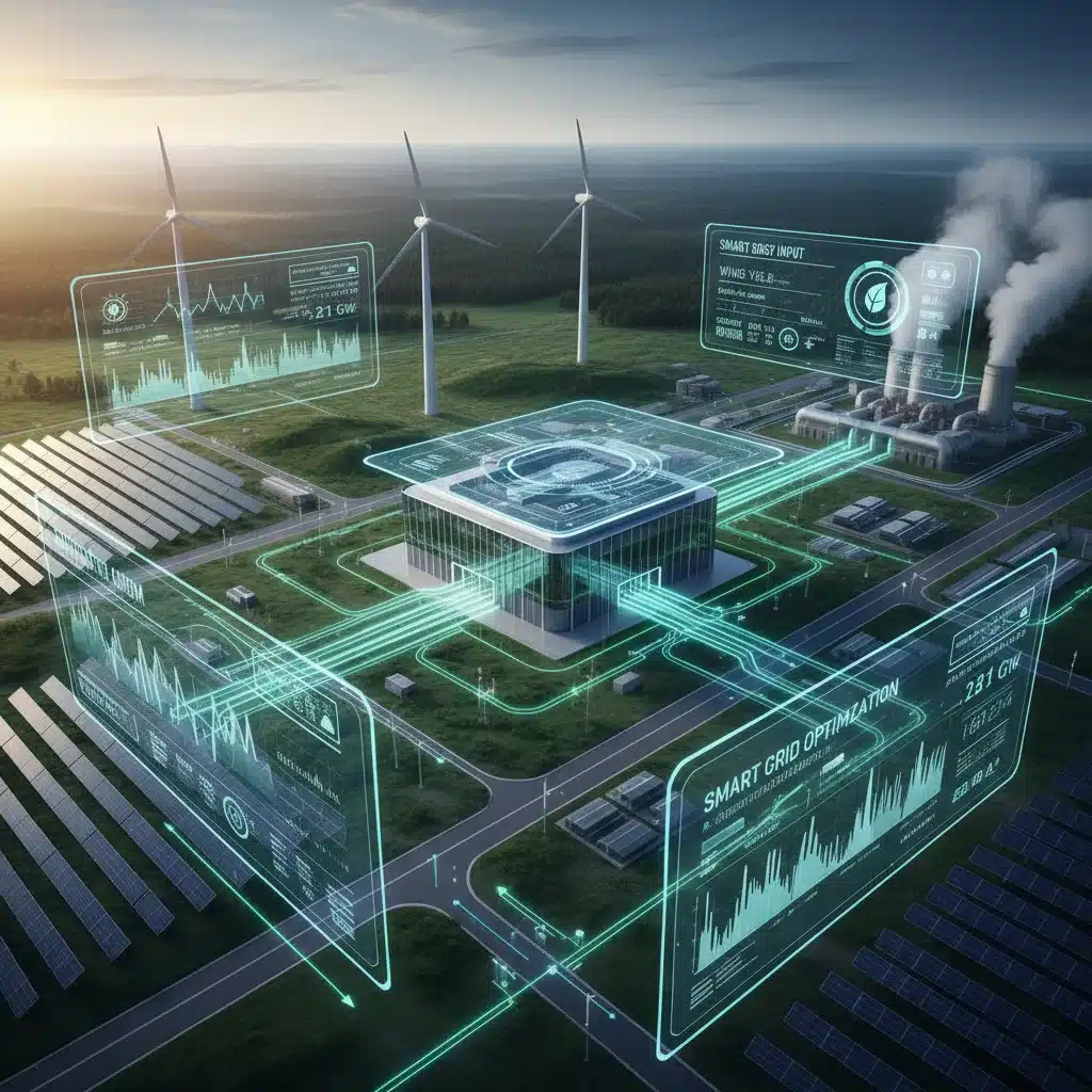 Smart grid integrating renewable energy for data centers